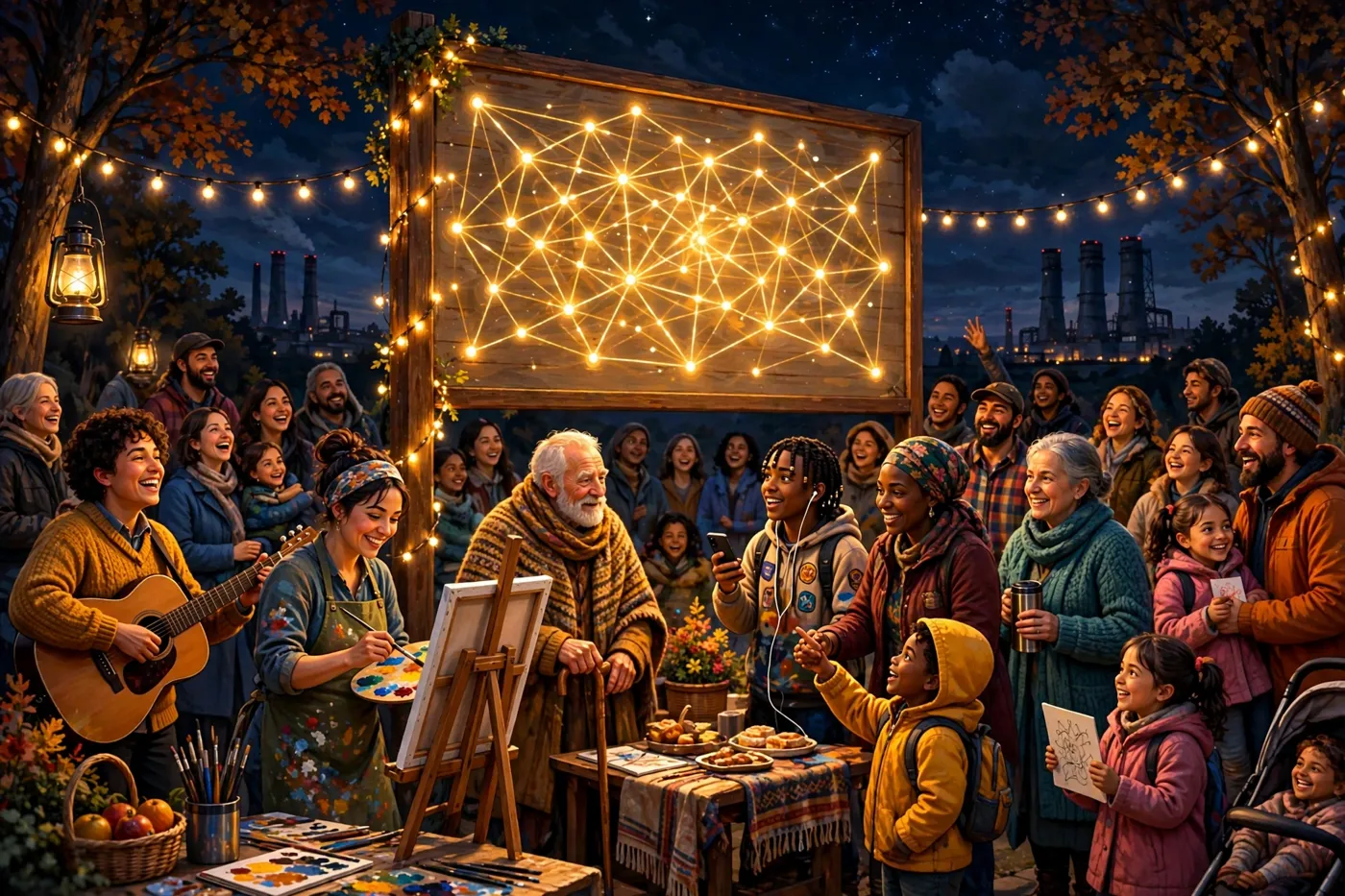 The commons, painterly illustration