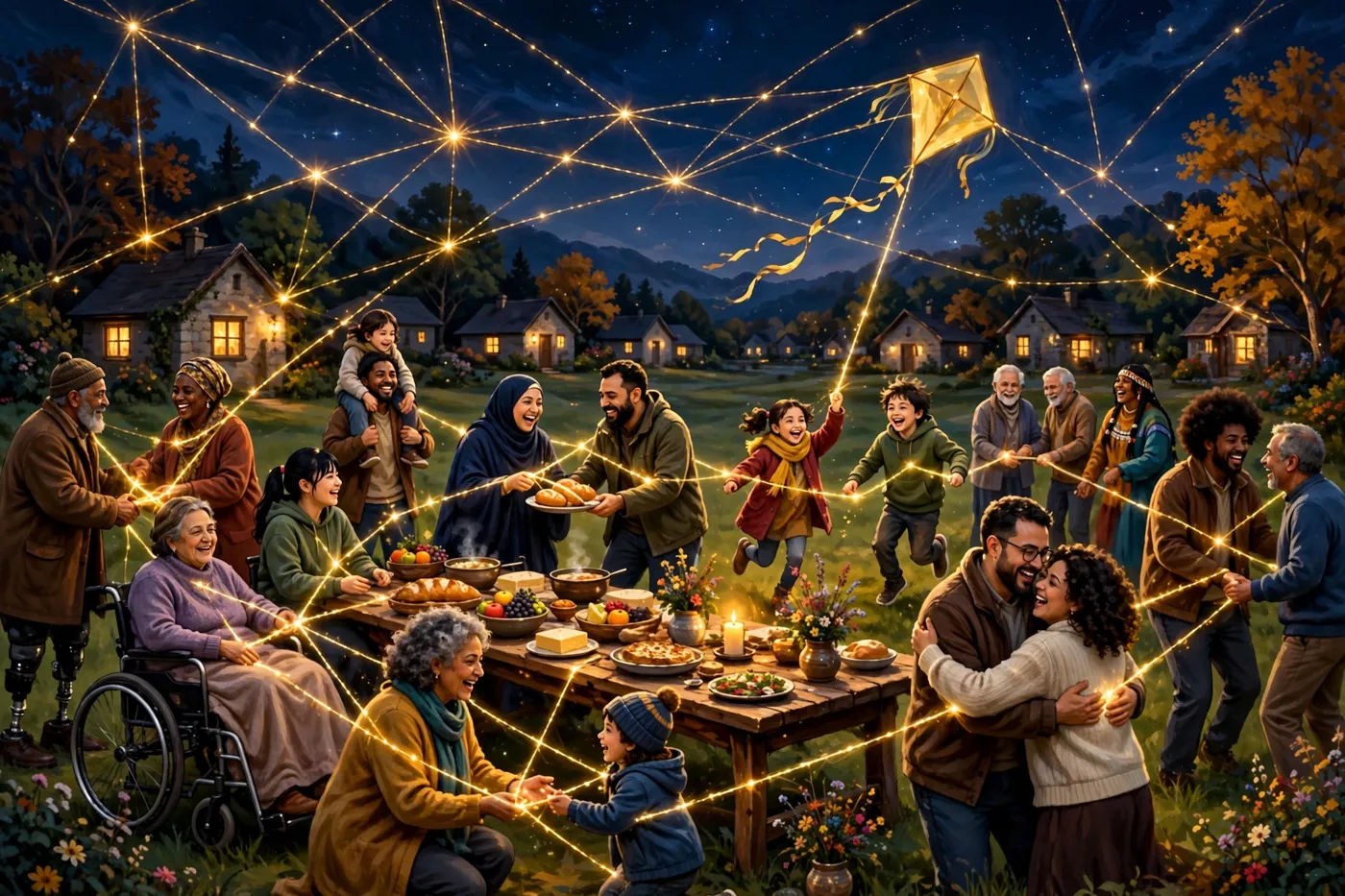 People of the commons, painterly illustration