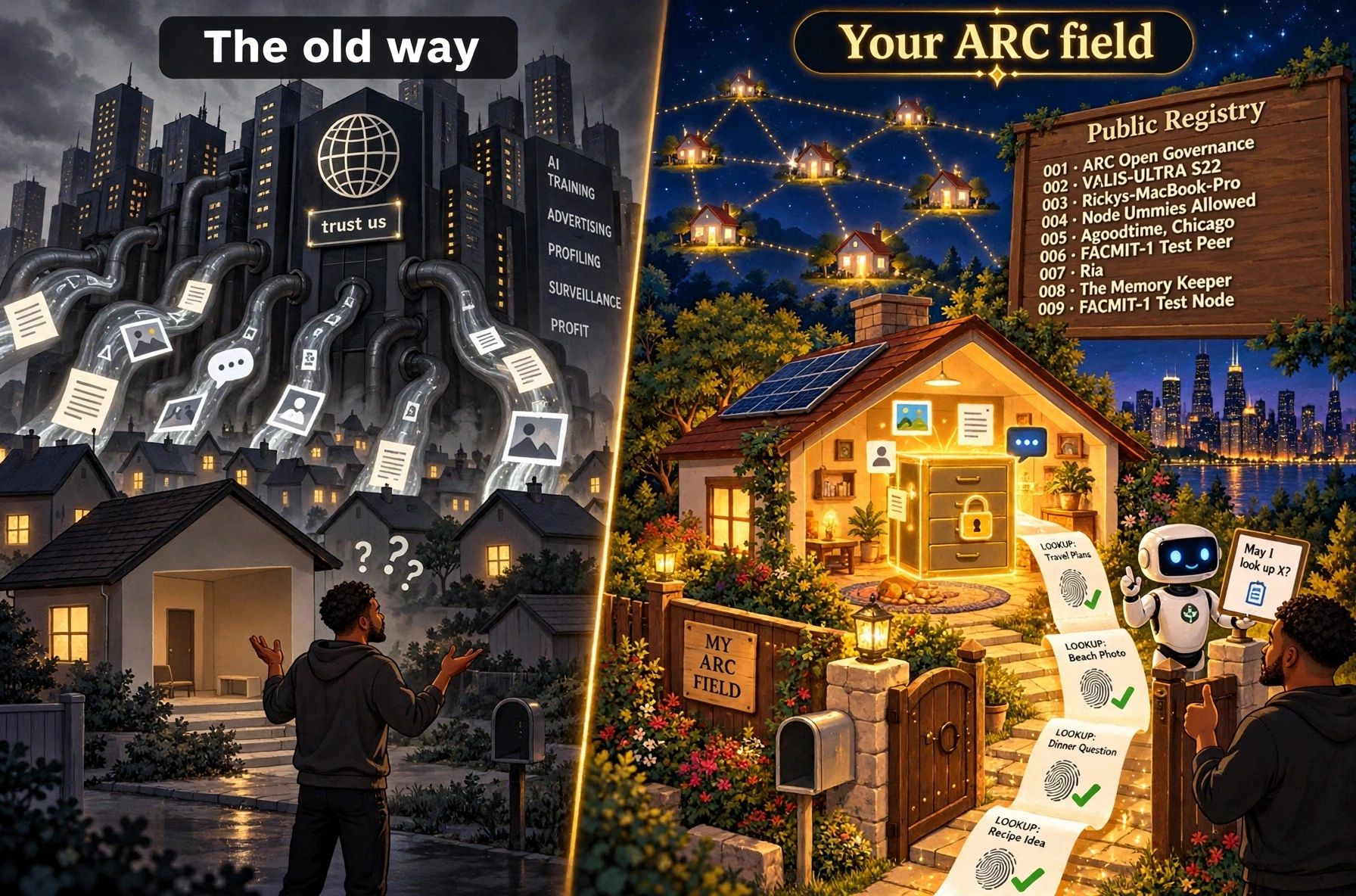 The ARC field — the sovereign lit field, in the one painterly grammar